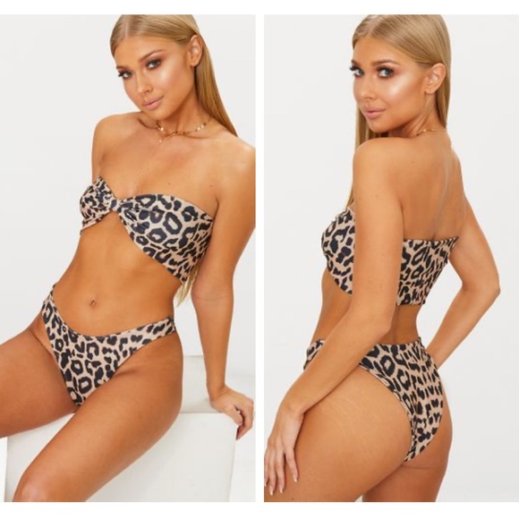 PrettyLittleThing Other - PRETTY LITTLE THING Leopard High Leg Bikini Set